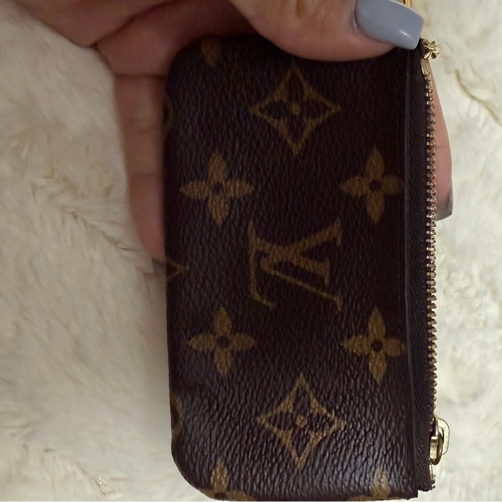 Louis Vuitton Brown Monogram Zipper Key Pouch with Gold Chain - Picture 5 of 5